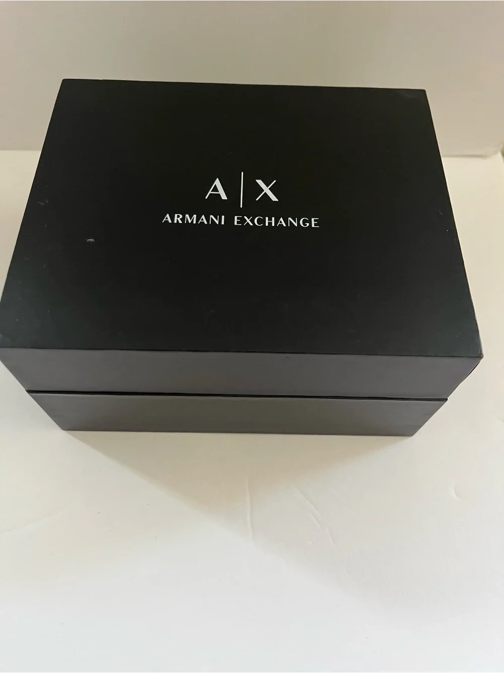 Armani Exchange Black Stainelss Steel Watch  & Matching Leather Bracelet Set NEW